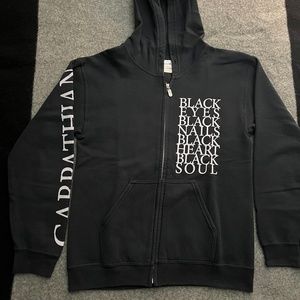 CARPATHIAN Iron Heart Zip-Up Hoodie SMALL hc punk